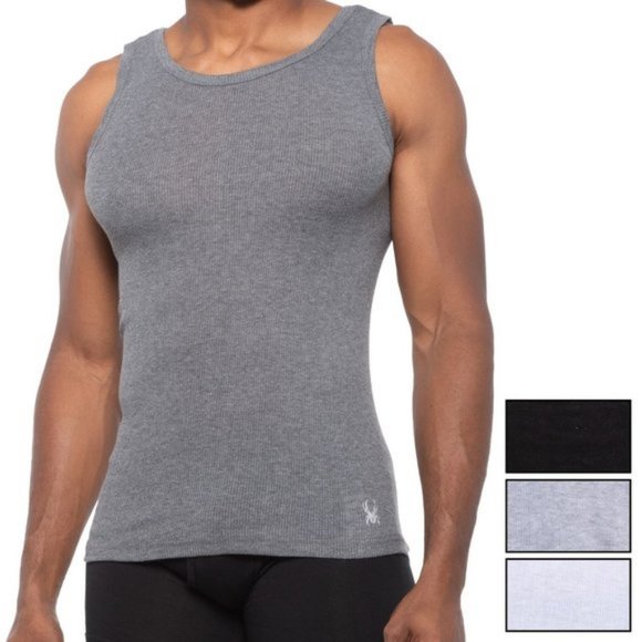 Spyder Shirts Spyder Pro Cotton Stretch 4 Pk Tank Tops 4 Colors